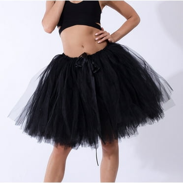 Caissen Womens Short Layered Tulle A-Line Tutu Skirt Party Prom Evening Formal Skirt Petticoat Underskirt 